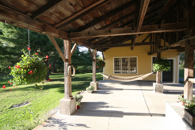 View of the shop end of the breezeway
